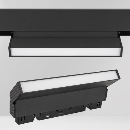 Lampa liniowa LED do szyny magnetycznej M20 12W 22cm ruchoma czarna 3 BARWY ŚWIATŁA