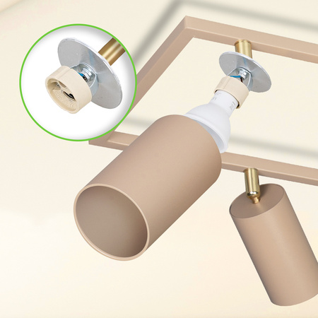 Lampa sufitowa Kinkiet 6x GU10 prostokąt beżowy kaszmirowy LUMIO