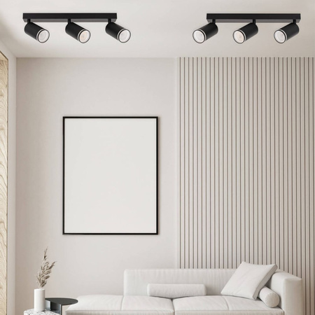 Kinkiet sufitowy potrójny Spot GU10 czarny