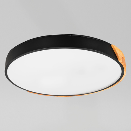 Plafon sufitowy LED czarny metal + DREWNO 50cm WOODLINE