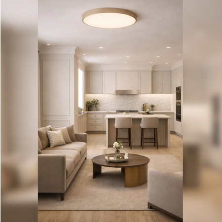 Plafon sufitowy LED beżowy 60cm - wysoka wydajność świetlna 100lm/W