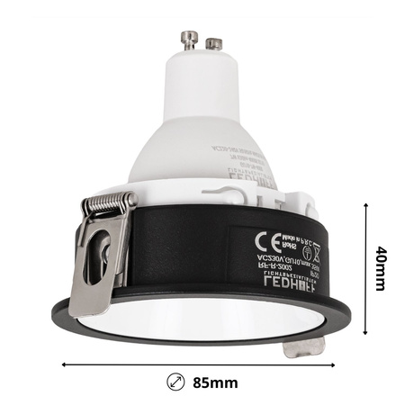 4x Oprawa halogenowa sufitowa podtynkowa GU10 czarno-biała