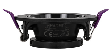 4x Oprawa halogenowa sufitowa podtynkowa GU10 czarna RUCHOMA