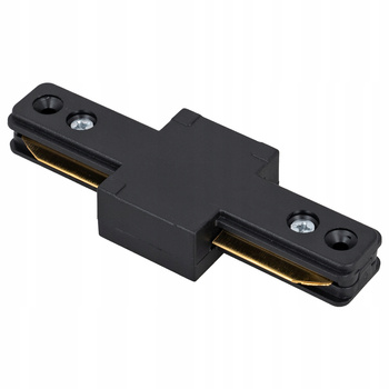 Łącznik prosty do szyn oświetleniowych LED czarny szynoprzewodu listwy