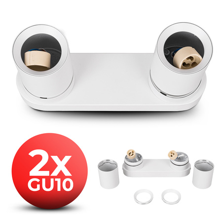 Kinkiet sufitowy podwójny Spot GU10 biały