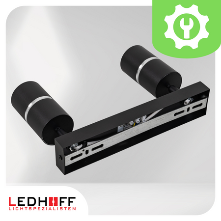 Kinkiet sufitowy podwójny SPOT GU10 czarny srebrny