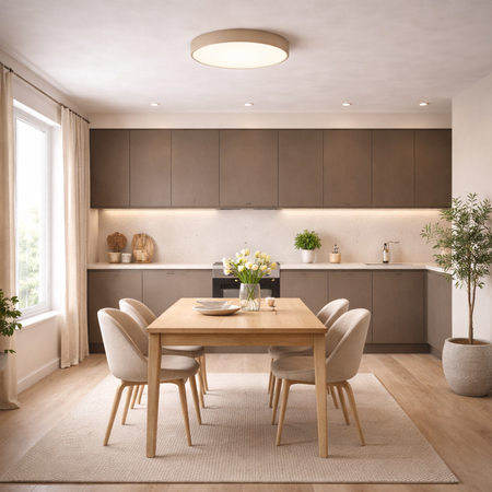 Plafon sufitowy LED beżowy 40cm - wysoka wydajność świetlna 100lm/W