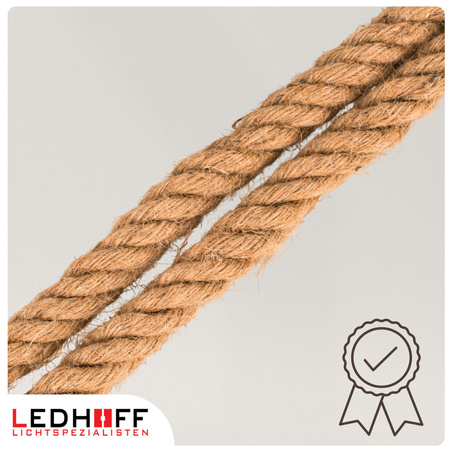 Lampa sufitowa wisząca podwójna Sznur konopny jutowy 2x 1,2m Lina E27 Boho