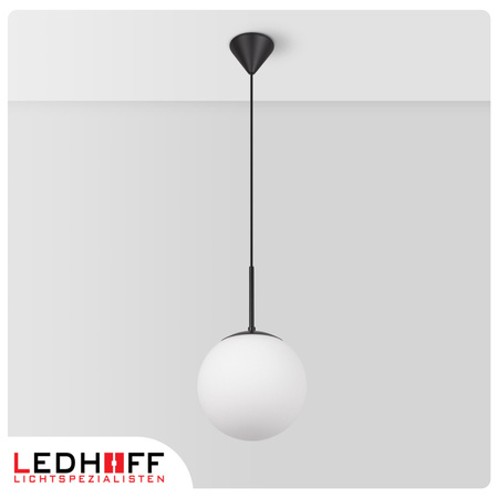 Lampa wisząca kula biała czarna E27 do salonu sypialni NOWOCZESNA