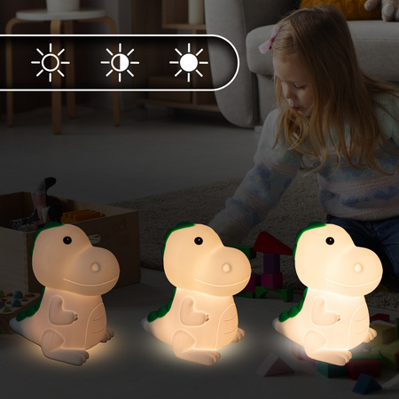 Lampka nocna LED dla dzieci DINOZAUR wielokolorowe światło RGB