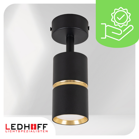 Kinkiet sufitowy pojedynczy SPOT GU10 czarny złoty