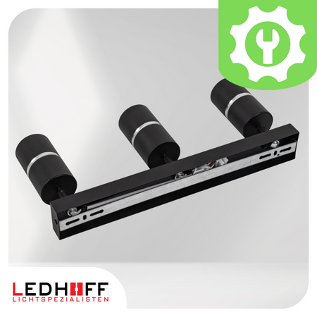 Kinkiet sufitowy Lampa potrójna SPOT GU10 czarna srebrna