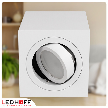 Oprawa sufitowa natynkowa kwadratowa Tuba GU10 biała