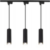 Oświetlenie szynowe wiszące czarne 3x GU10 szyna 1m