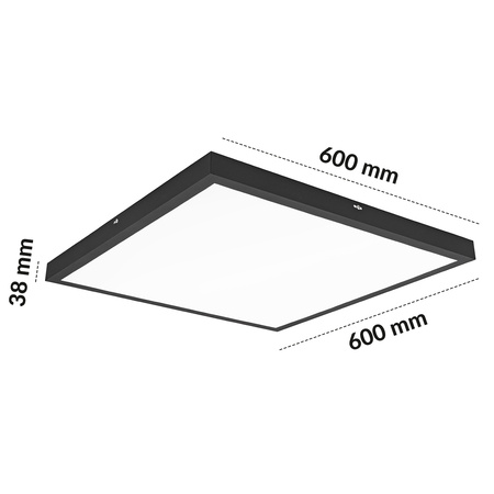 5x Panel natynkowy LED 60x60cm 40W 4800lm CZARNY
