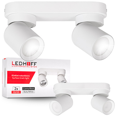 Kinkiet sufitowy podwójny Spot GU10 biały