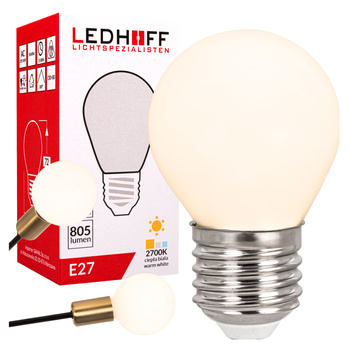 Żarówka LED E27 biała ozdobna 6W mocne ciepłe światło 805lm 2700K design