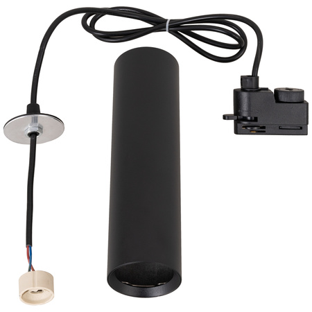 Oświetlenie szynowe wiszące czarne 4x lampa GU10 + 2x szyna 1m