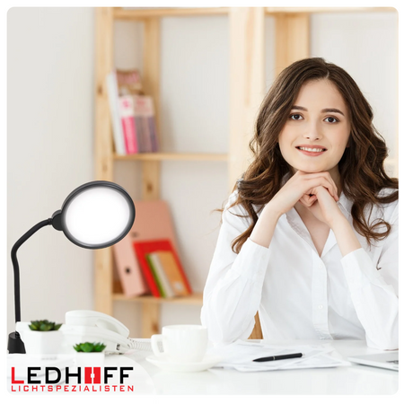 Lampka biurkowa LED czarna 10W 3 barwy światła