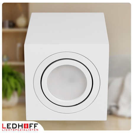 Oprawa sufitowa natynkowa kwadratowa Tuba GU10 biała