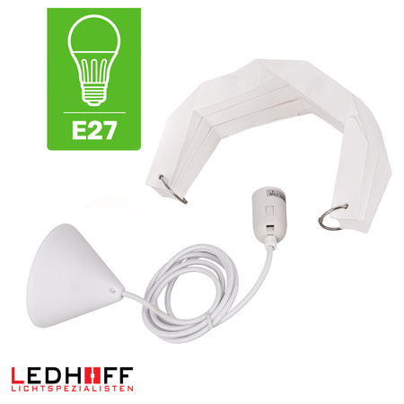 Lampa wisząca kula biała papierowa E27 do salonu sypialni NOWOCZESNA