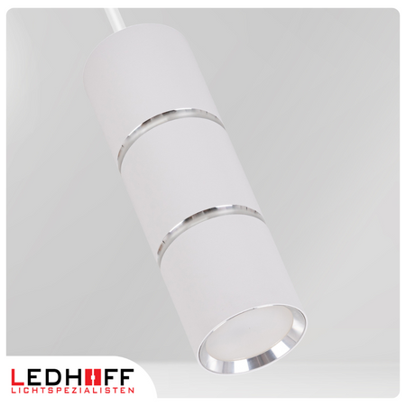 Oświetlenie szynowe biały srebrny 5x lampa wisząca 100cm GU10 szyna 2m