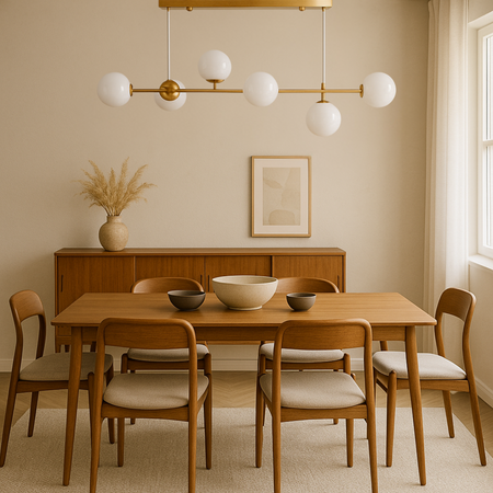 Lampa sufitowa złota metalowa z 6 mlecznymi kloszami ozdobna E27 listwa