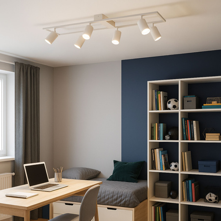 Kinkiet sufitowy Lampa 6x GU10 SPOT biały duży prostokąt QUADRO