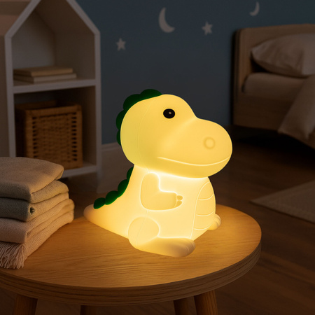 Lampka nocna LED dla dzieci DINOZAUR wielokolorowe światło RGB