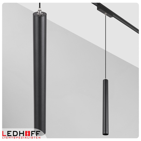 Oświetlenie szynowe magnetyczne ZESTAW listwa 1m + 3x lampa wisząca TUBA LED czarna