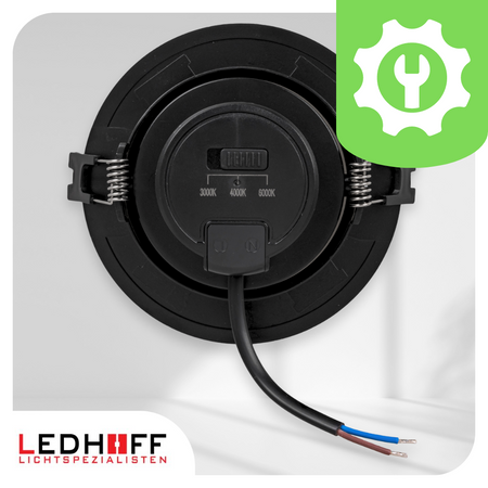 3x Oprawa sufitowa podtynkowa LED czarna RUCHOMA 3 barwy światła 12W