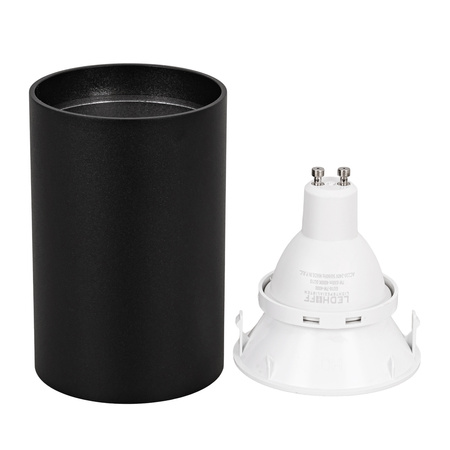 Oprawa sufitowa natynkowa Tuba GU10 okrągła czarno-biała