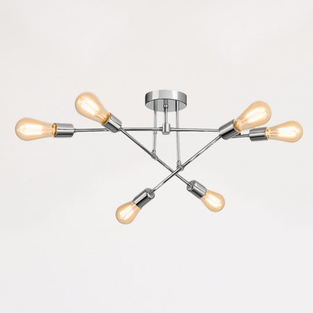 Lampa sufitowa czarno-złota metalowa E27 ozdobna 6-punktowa loft Trinity