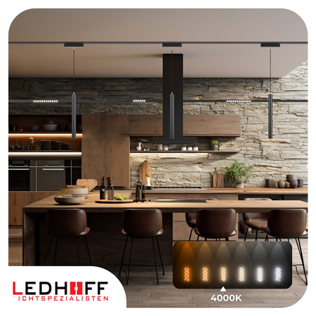 Lampa LED reflektor do szyny magnetycznej 12W punktowa CZARNA 4000K oprawa regulowana