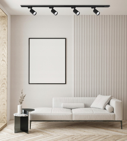 Szyna oświetleniowa LED szynoprzewód 2m czarny z miejscem na przewód