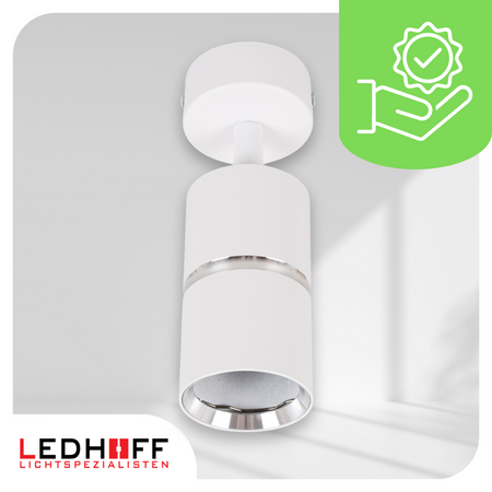 Kinkiet sufitowy pojedynczy SPOT GU10 biały srebrny