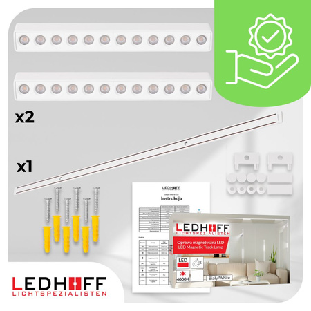 Oświetlenie szynowe magnetyczne ZESTAW listwa 1m + 2x lampa liniowa LED