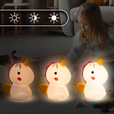 Lampka nocna LED dla dzieci JEDNOROŻEC wielokolorowe światło RGB