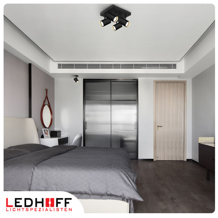 Lampa sufitowa Kinkiet poczwórny kwadrat GU10 czarny LINEA