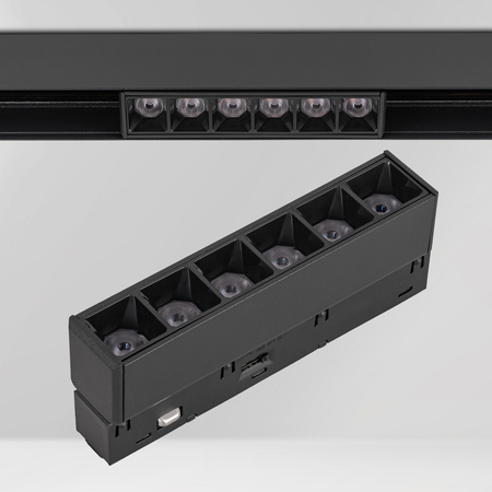 Lampa soczewkowa punktowa LED do szyny magnetycznej M20 6W 11cm czarna 3 BARWY ŚWIATŁA