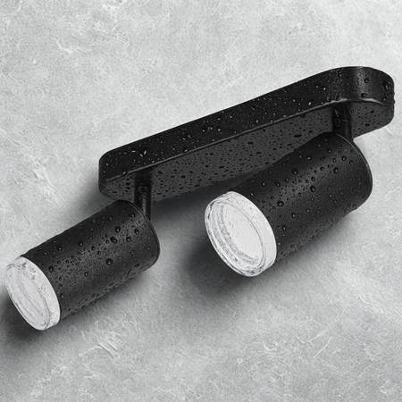 Kinkiet sufitowy podwójny SPOT GU10 czarny wodoodporny