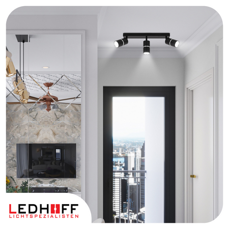 Kinkiet sufitowy Lampa potrójna SPOT GU10 czarna srebrna