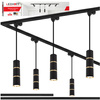 Oświetlenie szynowe czarny złoty 5x lampa wisząca 100cm GU10 szyna 3m