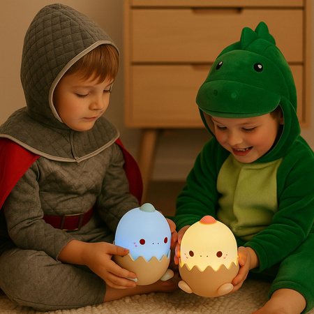 Lampka nocna LED dla dzieci DINOZAUR wielokolorowe światło Bezprzewodowa
