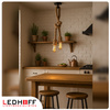 Lampa sufitowa wisząca podwójna Sznur konopny jutowy 2x 1,2m Lina E27 Boho