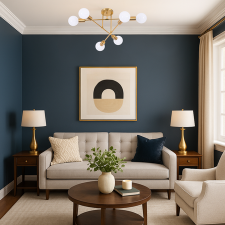 Lampa sufitowa złota metalowa E27 ozdobna 6-punktowa Trinity