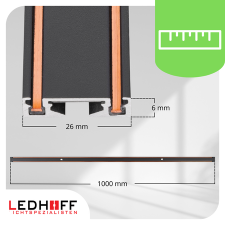 Oświetlenie szynowe magnetyczne ZESTAW listwa 1m + 3x lampa LED CZARNA