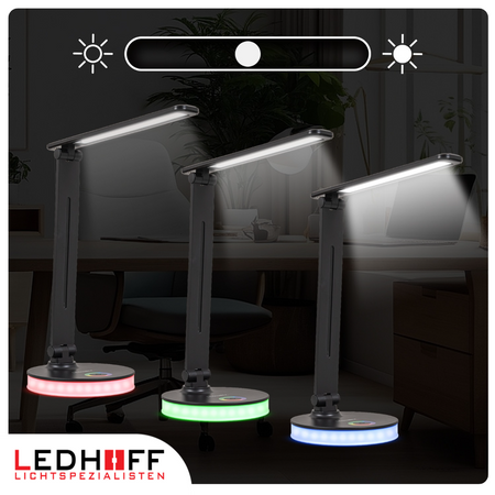 Lampka biurkowa LED do gamingu czarna 5W + światło RGB