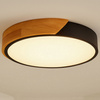 Plafon sufitowy LED czarny metal + DREWNO 50cm WOODLINE