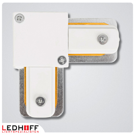 Łącznik kątowy typu "L" do szyn oświetleniowych LED biały szynoprzewodu listwy